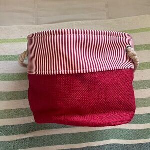 Red Striped Holiday Decor Basket